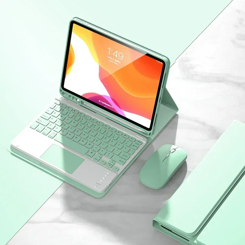 

Корпус клавиатуры с сенсорной панелью для iPad 11-го поколения 11 дюймов 2025 A16 Магнитный чехол для клавиатуры и бесплатная мышь Funda