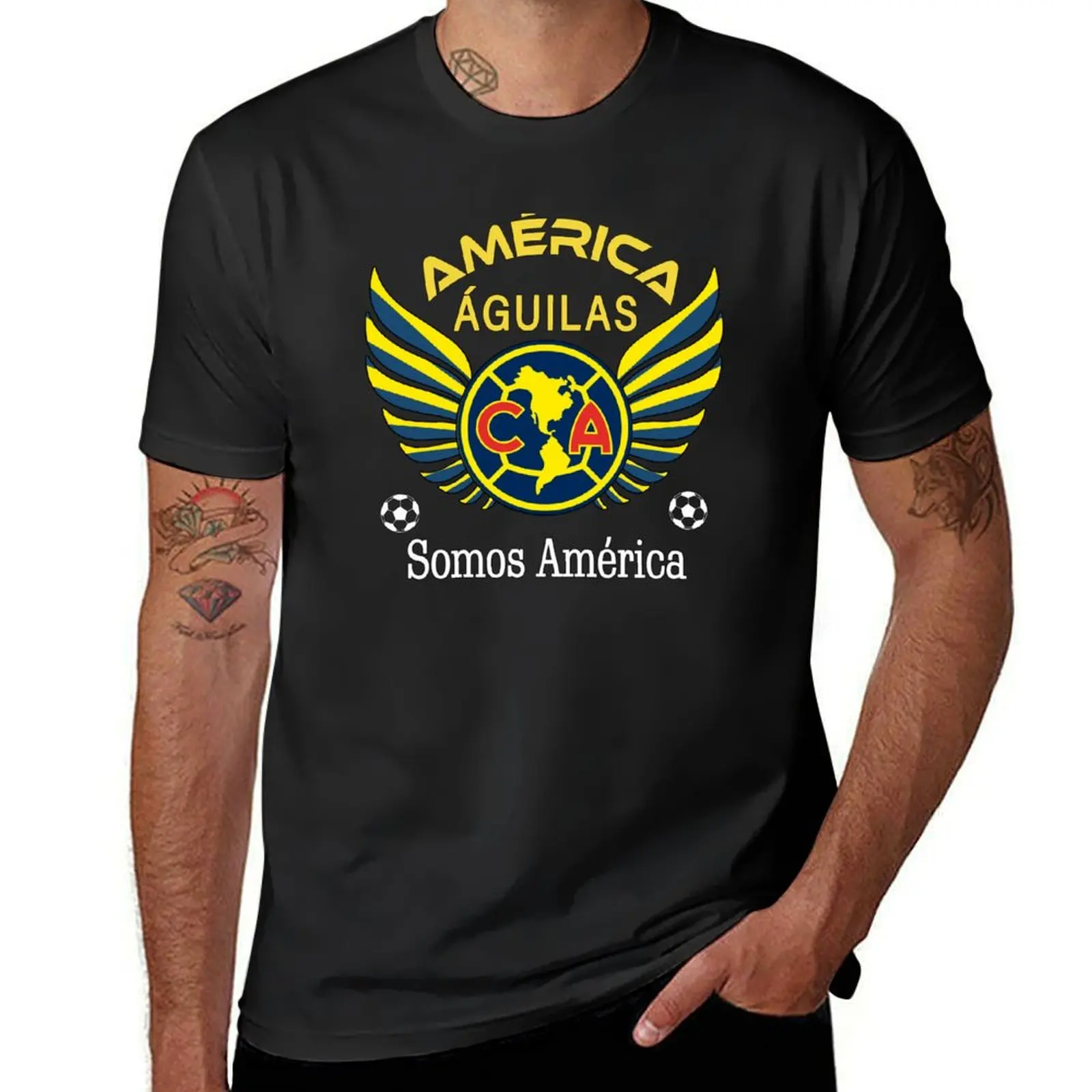 Aguilas del America Somos America Club America Futbol Mexicano Liga MX T-Shirt sweat oversized heavyweight t shirts for men