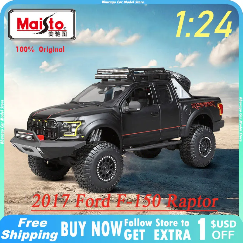 

Maisto 1:24 2017 Ford F150 Raptor Model Car Off-Road Kings Pickup Diecast Edition Alloy Luxury Vehicle Toys Collection Display