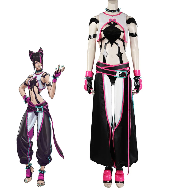 Game Juri Han Cosplay Fantasia Costume Women Sexy Combat Uniform Suit Halloween Carnival Party Disguise Streetwear