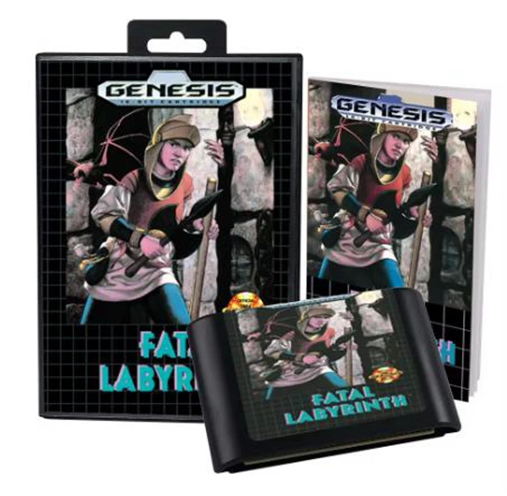 Fatal Labyrinth with Box and Manual for 16 Bit Sega MD Game Cartridge Megadrive Genesis System