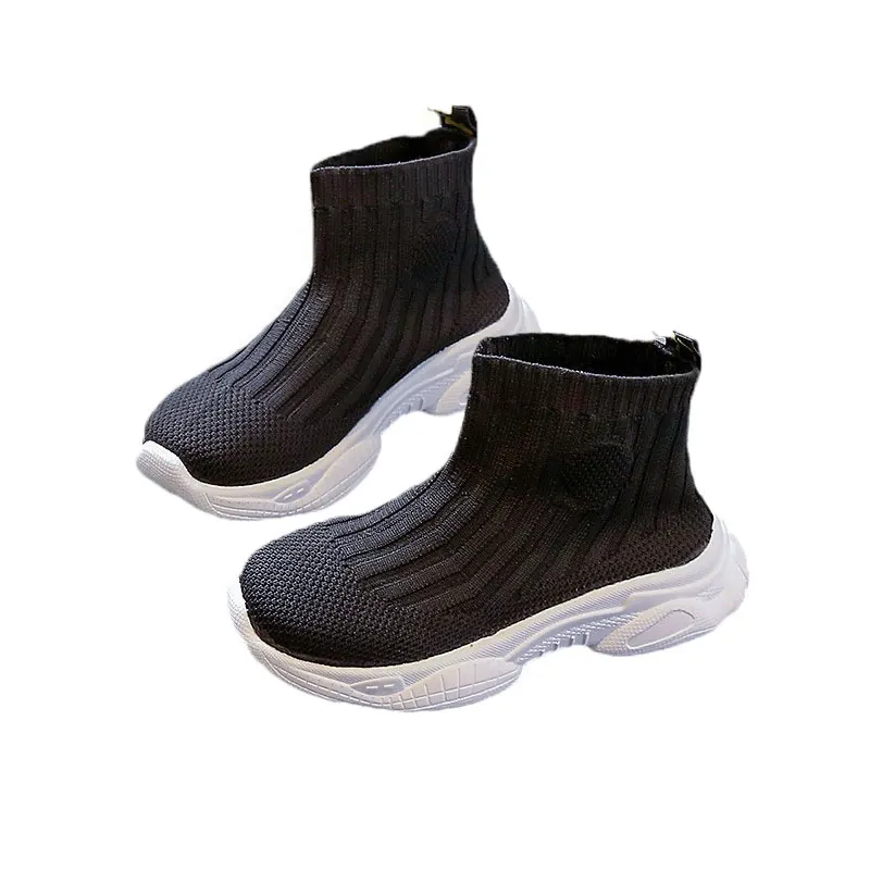 

Black Children Sock Sneakers For Girl Baby Sneakers Spring Autumn Fashion Mesh Toddler Boy Shoe Kids Casual Shoes black