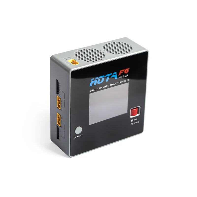 HOTA F6 Quad-Channel Smart Charger 1000W 4x15A for NiMH Lipo Batteries with USB 45W Type-C Balance Charger Discharger