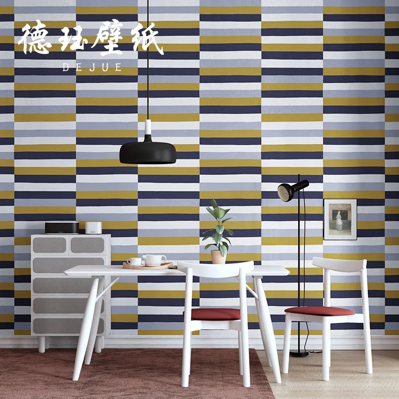 Nordic Simple Solid Color Gray Horizontal Stripe Wallpaper Japanese Style Bedroom Living Room TV Background Wall Wallpaper High