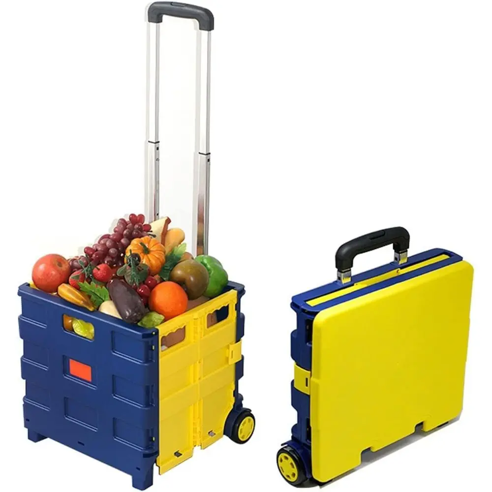

Foldable Shopping Cart with Wheels, 45-65L Storage Bin for Easy Transport
