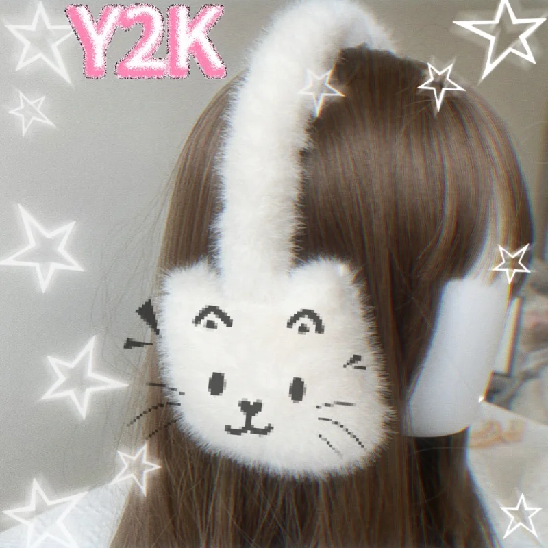 Y2k Star Fluffy Earmuffs Earplugs Fixed Hairstyle Plush Earmuffs Featured Hair Accessories Hair Band Ear Cover Cute Headdress