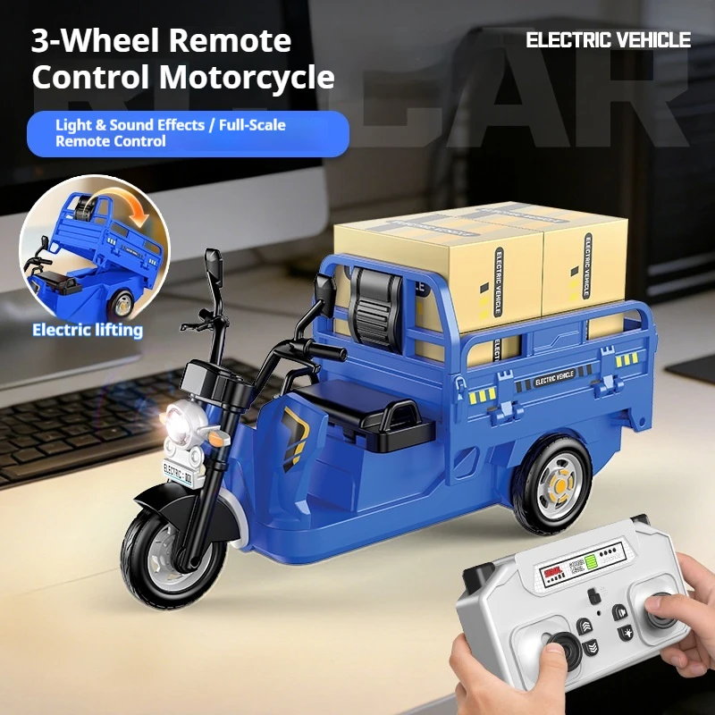 

Remote Control Tricycle Motorcycle With Sound And Light Effects Simulation Boy Toy Fully Proportional Control Electric Lifting