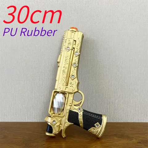 Game Cosplay Guns PUBG 1:1 Golden Star Revolver Weapons Prop Halloween Role Play Gift Safety PU Rubber