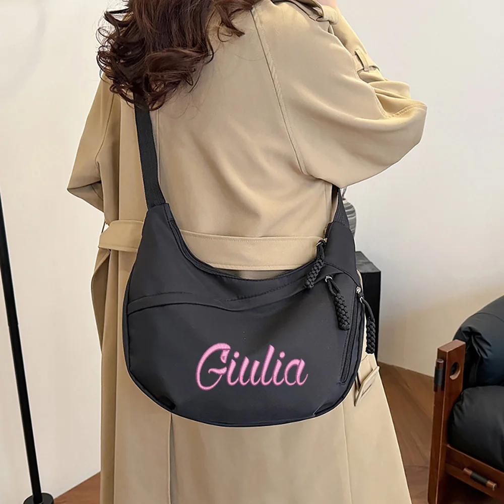 

Simple And Stylish Dumpling Bag, Lightweight And Large Capacity Customizable Embroidered Crossbody Bag, Versatile Fitness Bag