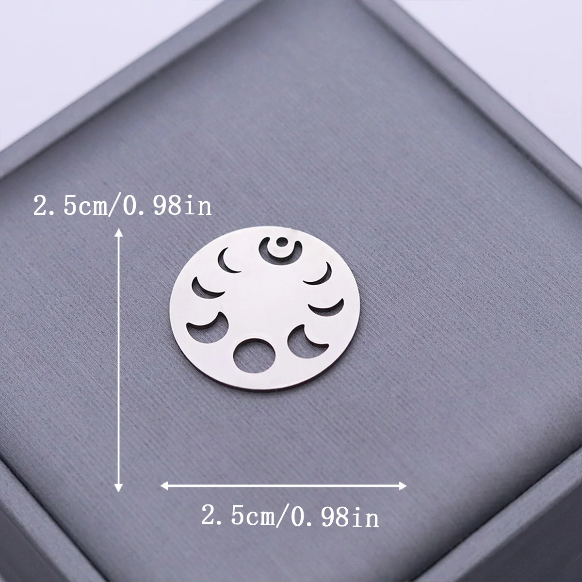 3pcs Crescent Moon Phase Stainless Steel Pendant Charms For Jewelry Making DIY Craft Necklace Finding Handmade Accessories