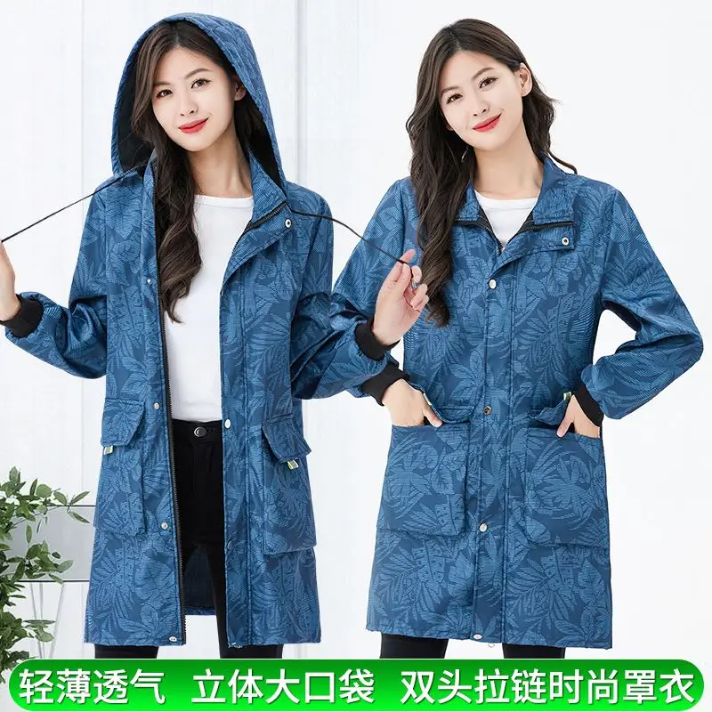2026New Spring Autumn Thin Work Clothes Coat Female Smock Men's and Women's Kitchen Korean Apron Waterproof Jacket ProtectiveTop