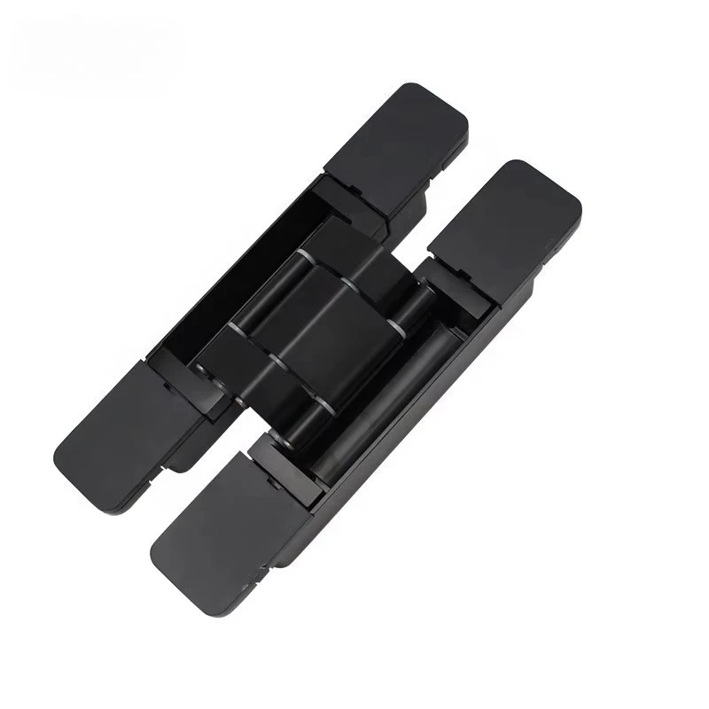 Bisagra oculta para puerta de madera de alta resistencia, bisagra de puerta Interior oculta ajustable 3D negra y plateada de 180 grados