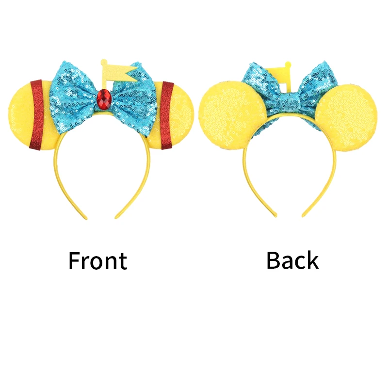 New Disney Mouse Ears Headband For Girls Adults 5\'\' Sequin Bow Hairband Kids Festival Party Travel DIY Cartoon Hair Accessories