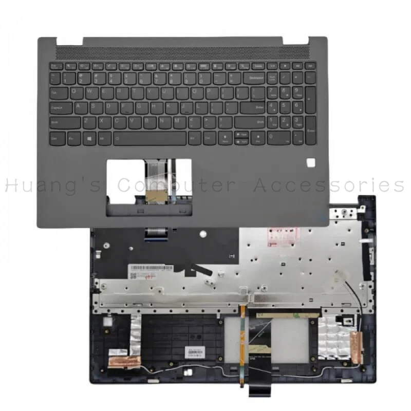 A+Original Laptop Palmrest with Backlit Keyboard and Fingerprint 5CB0Y89720 For Lenovo Flex 5-15IIL05 ITL05 US Layout Replacemen