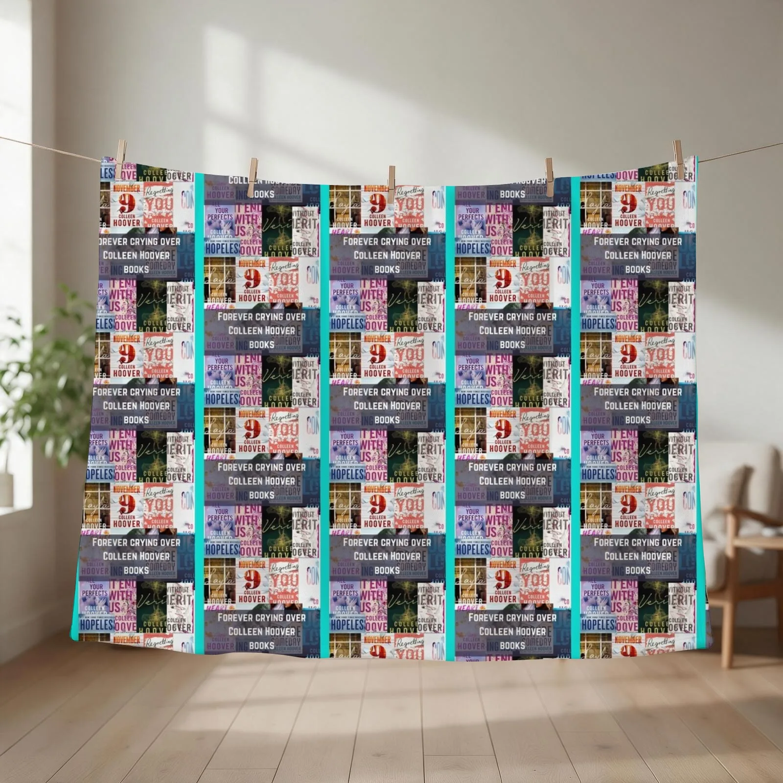 Colleen Hoover book design Throw Blanket couch cozy soft plush fuzzy picnic outdoor blanket