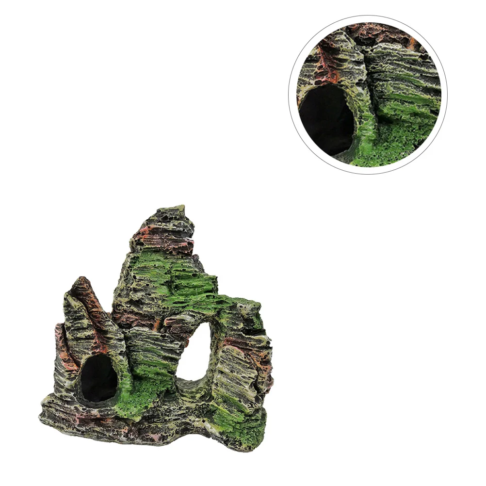 

1pc Resin Aquarium Decoration Artificial Hill Fish Tank Ornament Freshwater Saltwater Safe Vivid Color Fish Tank