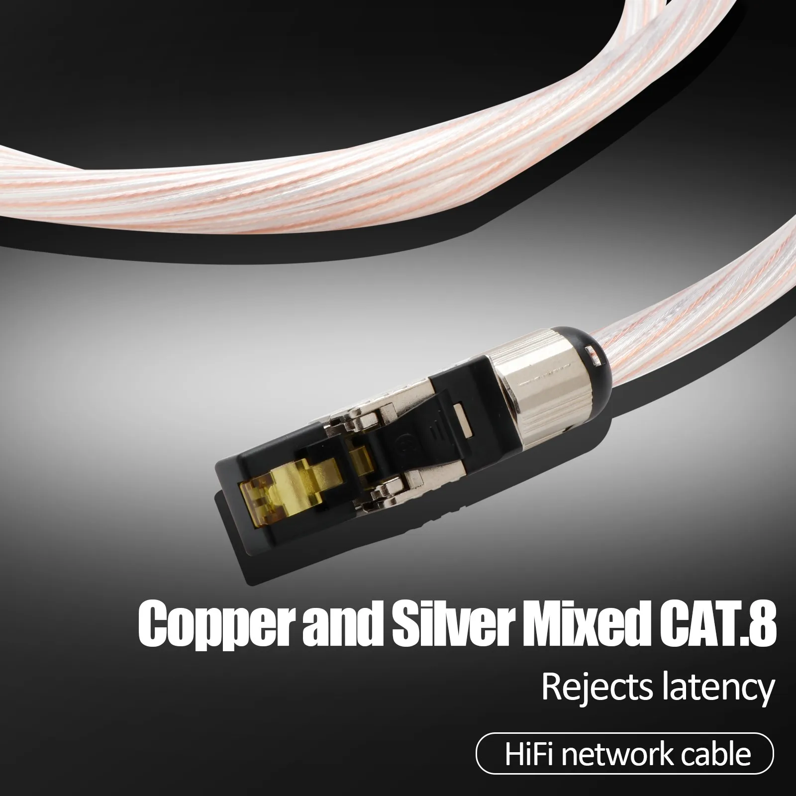 Preffair Hifi Cat.8 Ethernet Cable Hi-end OCC Silver Mixed 10GB Transmission Network Cable Internet Cord for ANSI/TIA-568-C.2-1