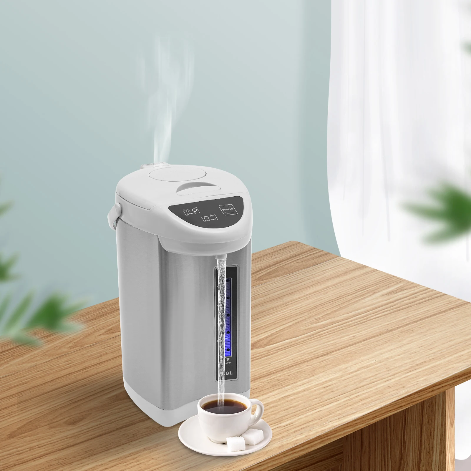 Водонагреватель и подогреватель большой емкости, съемный резервуар для воды из нержавеющей стали 304, электрический чайник 4 л для чая и кофе