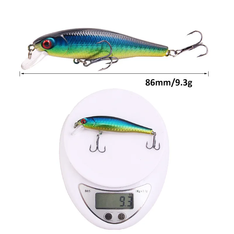 1Pcs Floating Minnow Fishing Lure Wobblers 8.5cm 9.2g Artificial Plastic Hard Bait Bass Pike Crankbait Fishing Tackle