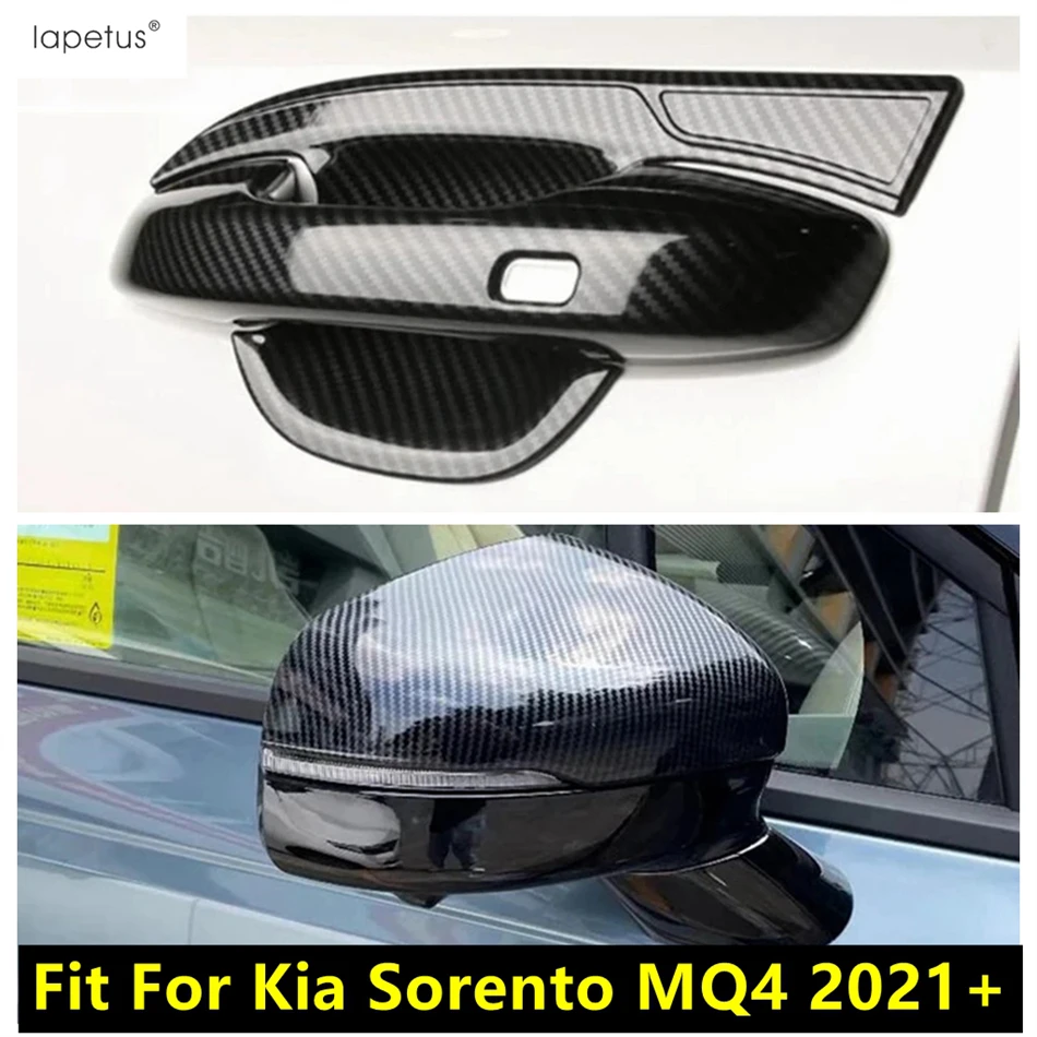 

Car Rearview Mirror Shell / Door Handle Bowl Cover Trim For Kia Sorento MQ4 2021 2022 2023 ABS Chrome / Carbon Fiber Accessories