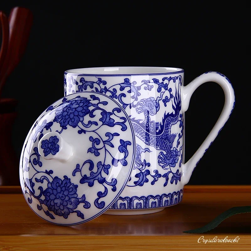 

Chinoiserie Bone China Dragon Cup for Tea Ceremony, Air Dragon Painting, Bone-china-tea-mug Chinese Tradition Style Geek 500ML