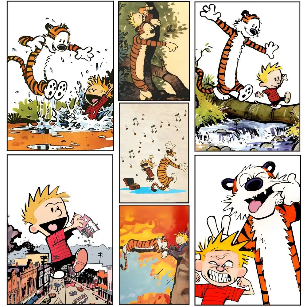 Anime C-Calvin And Hobbes Poster HD Waterproof Aesthetic Wall For Home Decor Trendy Durable Easy To Apply Art