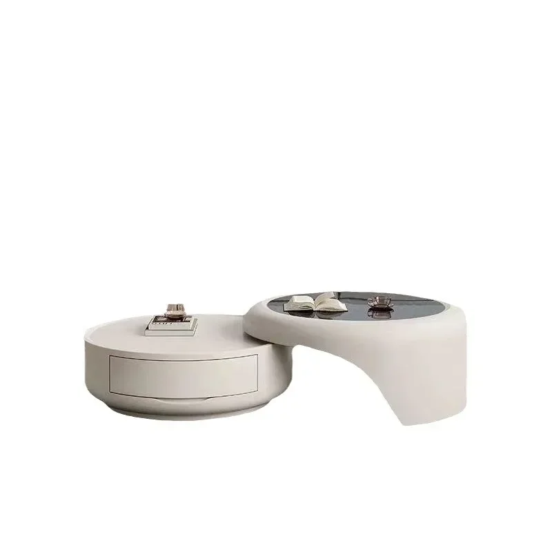 

Постмодернистский журнальный столик для дома, гостиной, стеклянный светильник для маленькой квартиры, роскошный современный итальянский кремовый круглый интернет-знаменитости