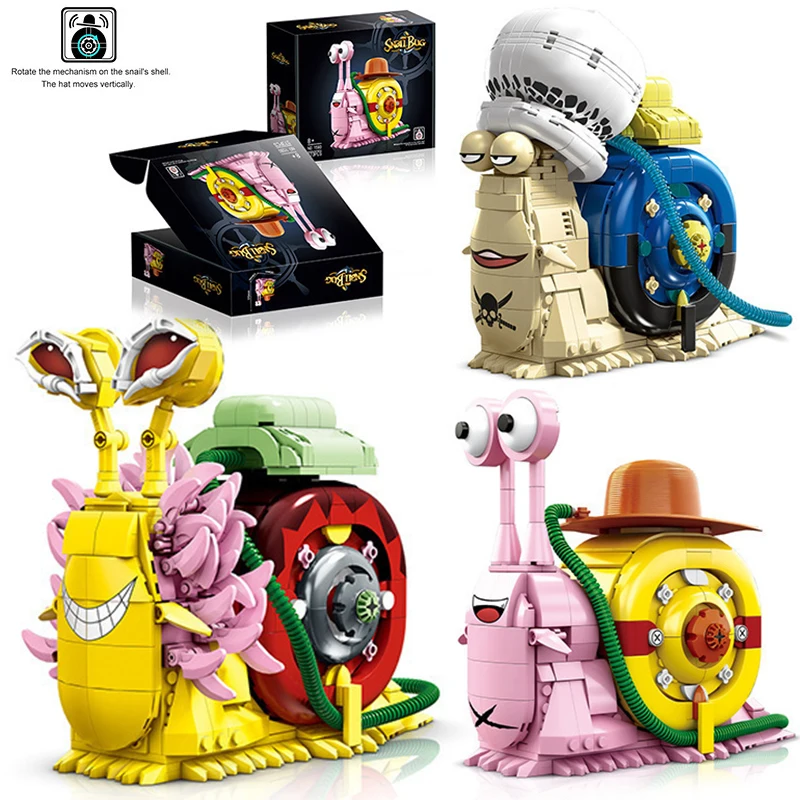 

Creative MOC Snail Insert Animal Phone Bug Building Blocks Carton Snail Bug Home Decoration Construction Toys For Children Gifts