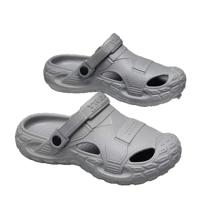 Summer Men's Outdoor Clog Sandals EVA Breathable Non Slip Closed Toe Wear Resistant Beach Slippers, image 8