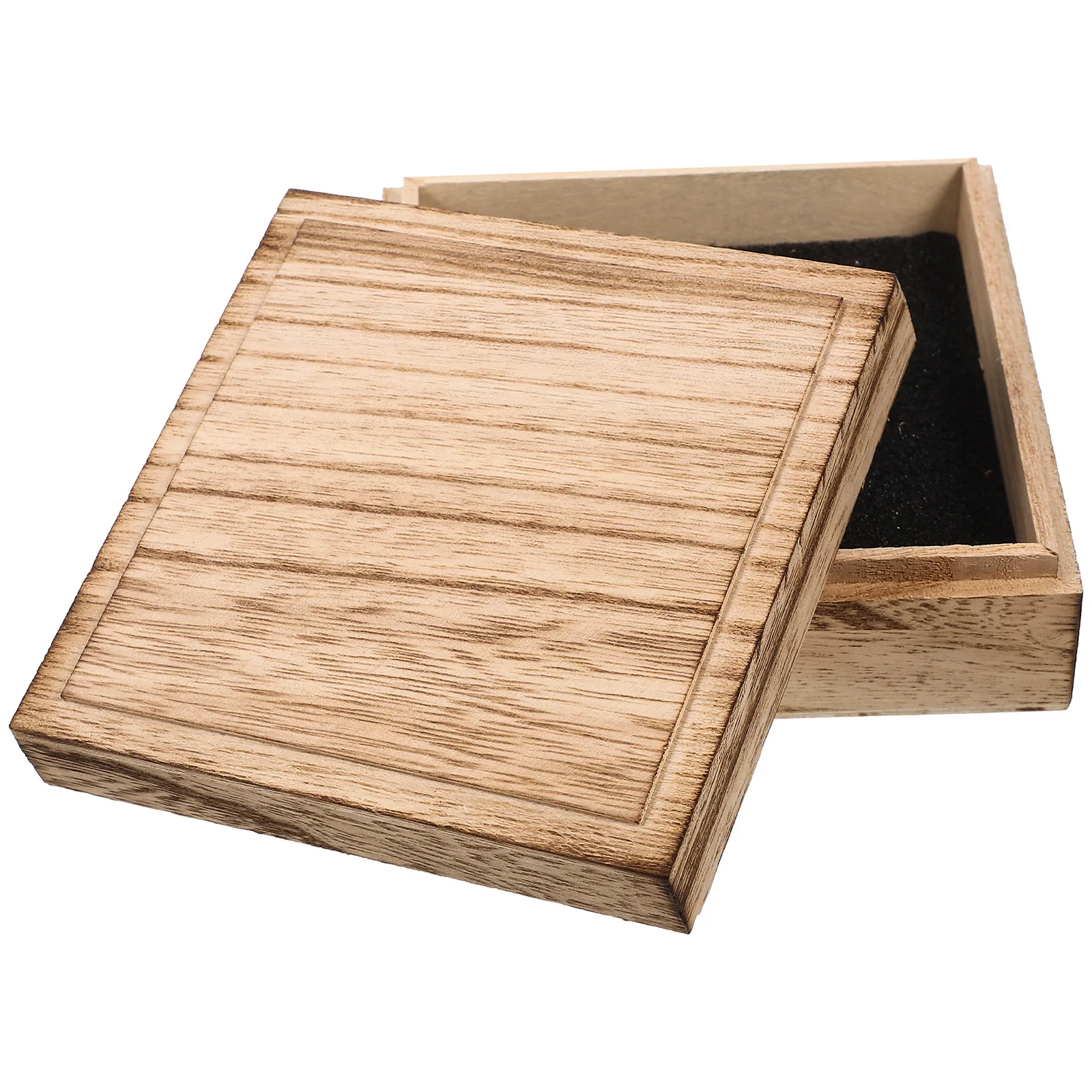 صندوق مجوهرات خشبي مميز مع بطانة إسفنجية للأساور والقلائد والأقراط المحمولة لتخزين أشتات الزخرفية #5