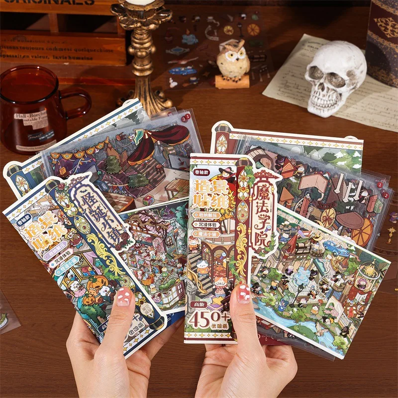 

Magic Invitation Series Scroll Landscape Stickers Dreamy Magical DIY Journal Guka Fun Scene Decorative Stickers