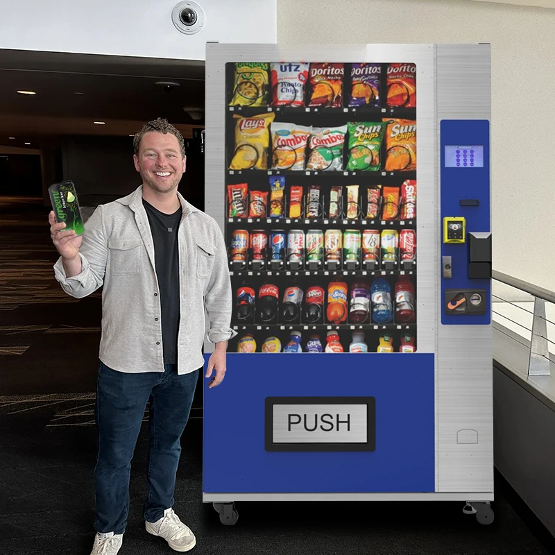 

Новый индивидуальный торговый автомат для закусок Maquinas Expendedoras, доставка, проверка возраста, продукты питания, напитки, бизнес-центр