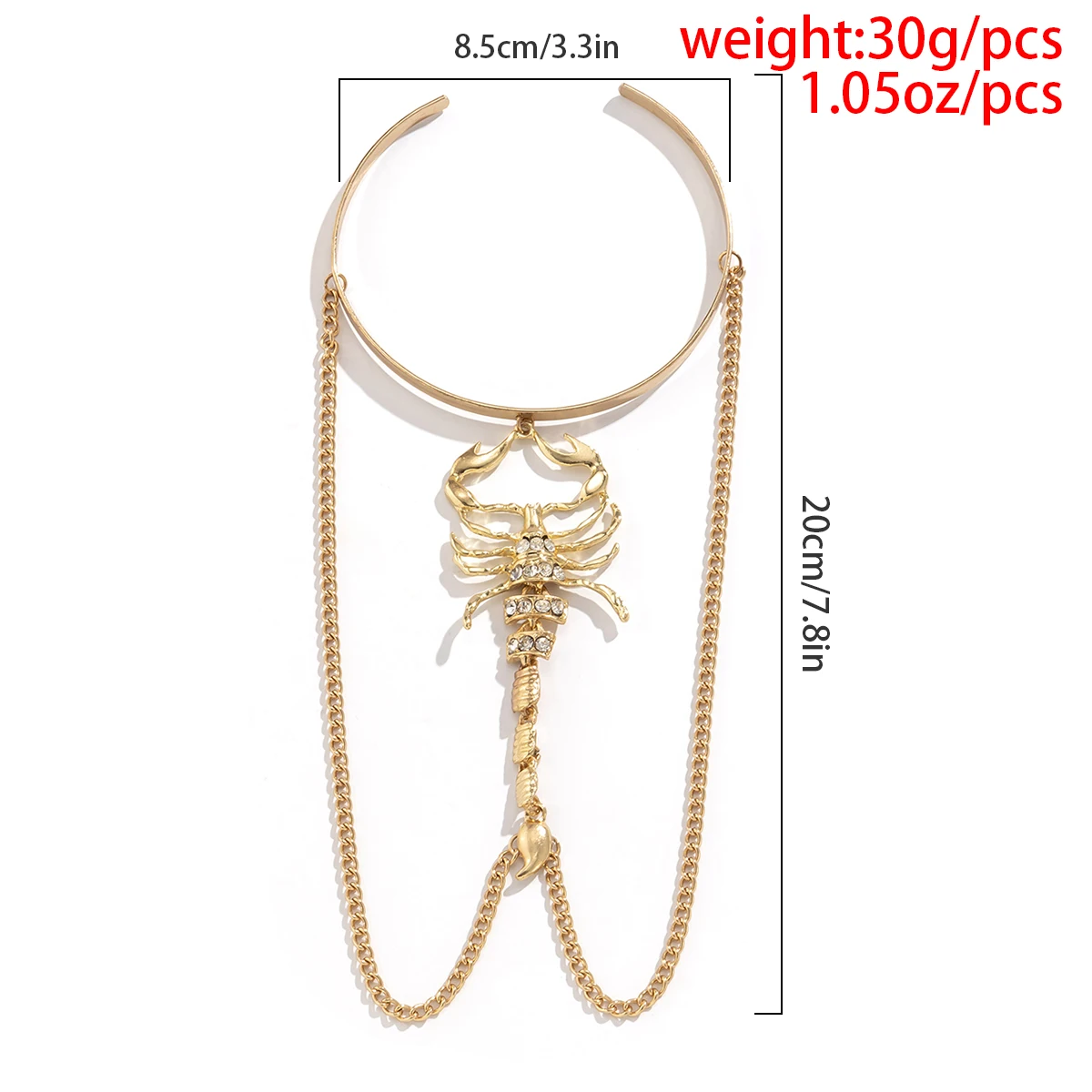 Exaggerated Scorpion Bracelet Jewelry Vintage Punk Fashion Gold Color Rhinestones Bangles for Women Nightclub Accessories Gift