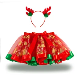 Free Wing +Tutu Skirt Baby Girls 12M-8T Princess Pettiskirt Rainbow Kids Party Tutu For Girls Christmas Skirt Children Clothing