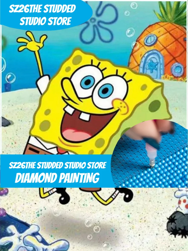 

Набор для алмазной вышивки 5D DIY «Губка Боб» с бриллиантами, мозаика, вышивка крестом, фотоартистик