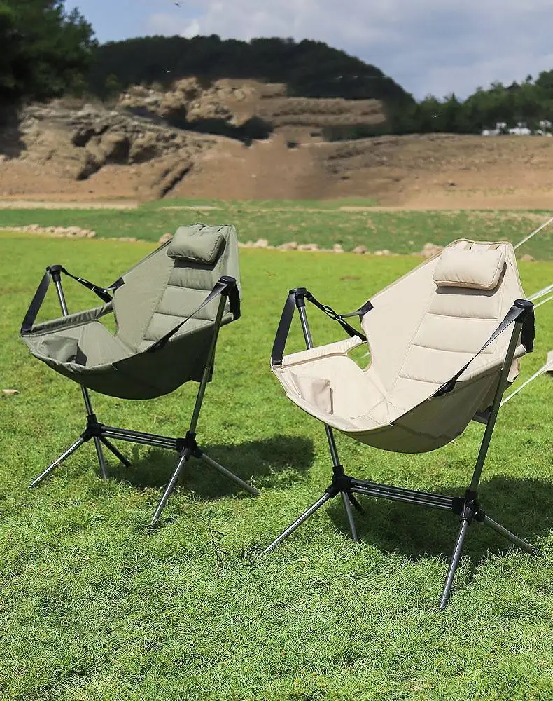 

Изготовленное на заказ складное портативное кресло-качалка из алюминиевого сплава для рыбалки и кемпинга с мягкой подкладкой