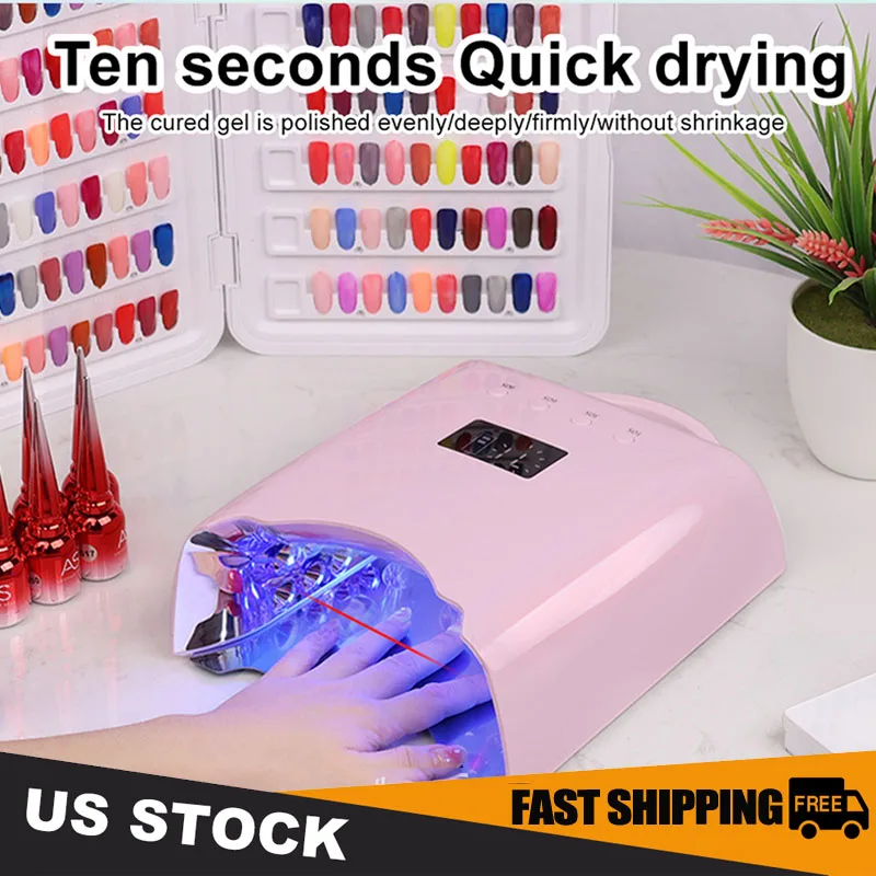 76 واط الأشعة فوق البنفسجية LED مسمار مصباح للتجفيف السريع هلام مسمار العلاج بالضوء آلة 39 المصابيح مانيكير صالون أداة المعدات مع بطارية 5200mA