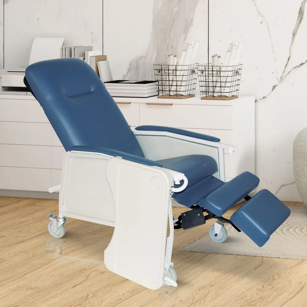 

Recliner Chairs for Elderly Standard Geri Chair Recliner with Wheels, Tray, and Elevating Legrests for Seniors