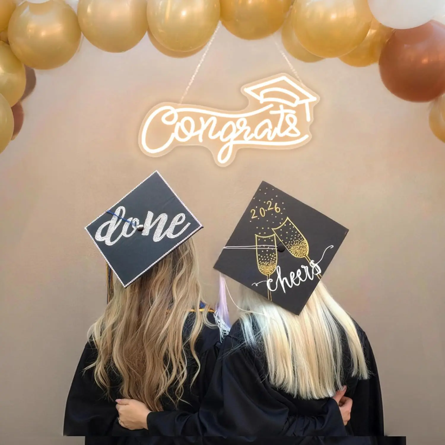 Congrats Grad Neon Sign USB Powered LED Light for Beer Bar Classroom Game Room Bedroom Decoration Graduation Gift Art Wall Light