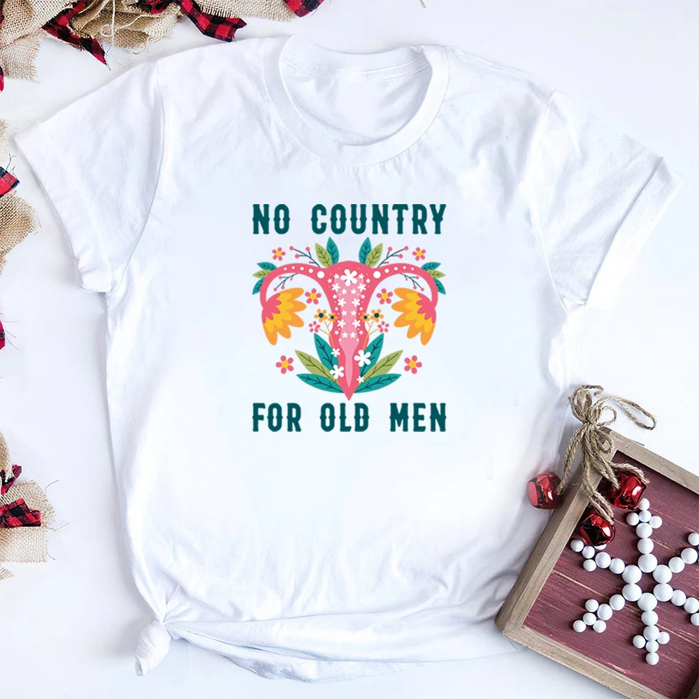 No Country for Old Men Uterus Shirt My Body My Rules Reproductive Rights T-Shirt Feminist Abortion Rights Tee Women Casual Tops