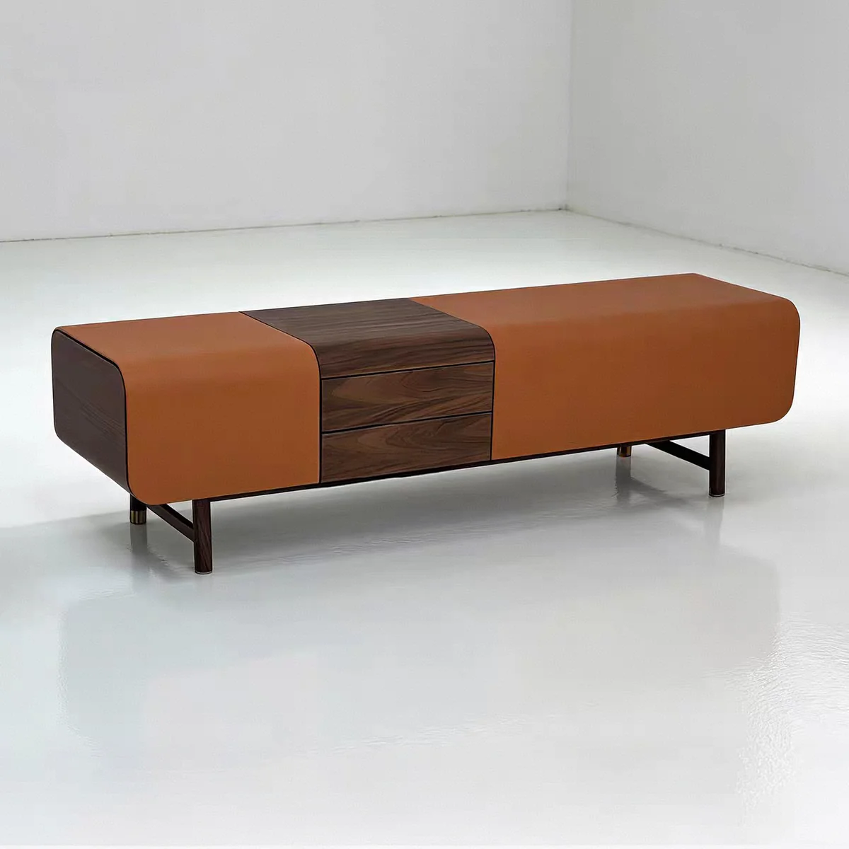 Italian Luxury Bed End Bench Modern Designer Solid Wood Storage Ottoman Premium Leather Upholstered Furniture For Villa Mansion