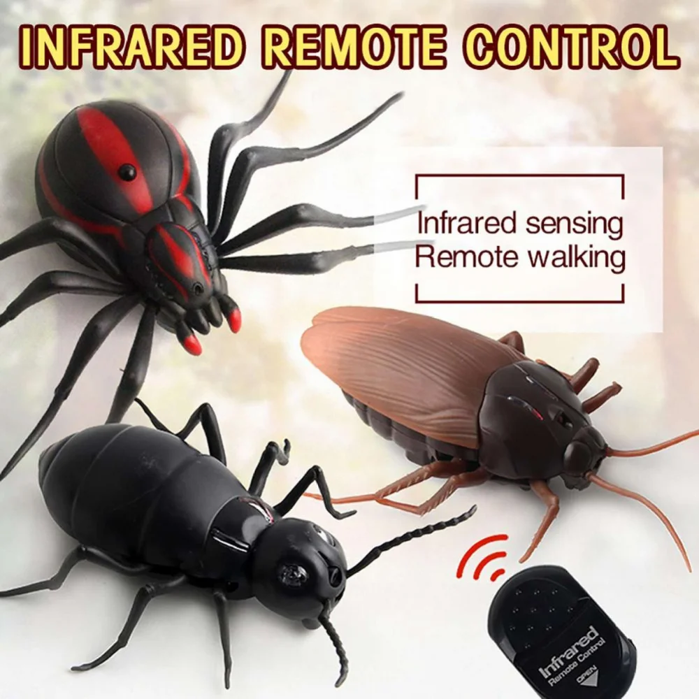 Rc Insect Remote Control Animal Spider Toy Kit for Kids Adults Electric Pet Toys Cockroach Ladybird Tricky Prank Jokes for Child