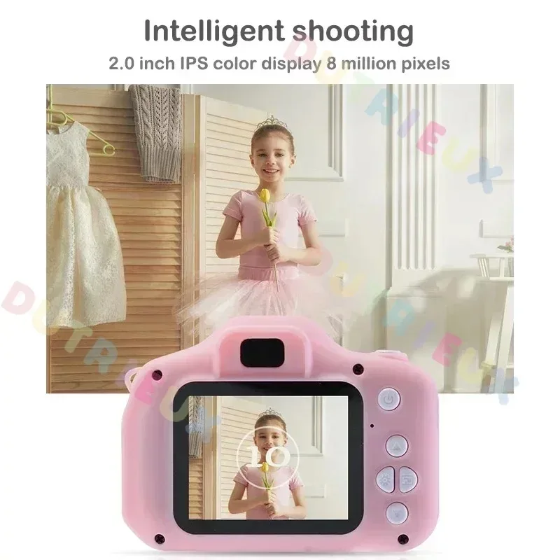 Mini Children Camera X2 Digital Vintage Camera Educational Toys Kids Projection Video Camera Outdoor Photography Toy Gifts 32GB