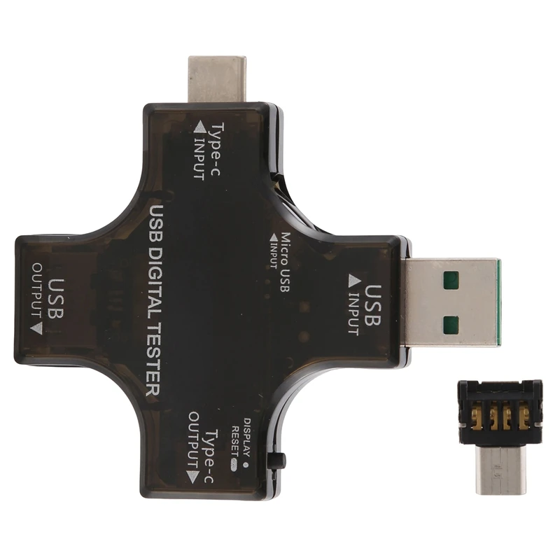 

USB-тестер 2 в 1, цифровой мультиметр с цветным экраном, ЖК-дисплей, вольтметр напряжения и тока USB C, вольтметр, детектор амперметра