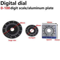 50/20PCS 0-100 digital dial dial plate Aluminum label A03 knob cap WTH118 RV24 WX050 potentiometer