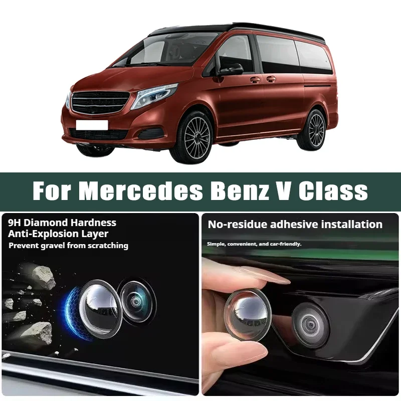 

2pcs Car Camera Front Bumper Anti-Scratch Shield Lens Guard PC Protective Cover Kits For Mercedes Benz V Class W638 W639 W447
