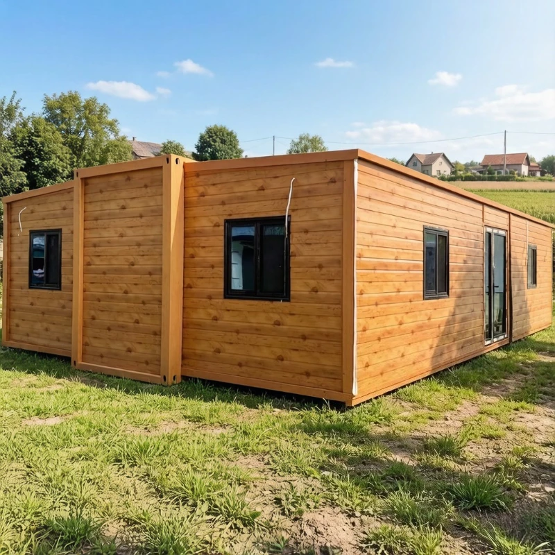 Casas Modulares Prefabricadas de Acero Expandibles de Doble Ala para Instalación Móvil, Casas Contenedor Expandibles, Cuartos de Jardín