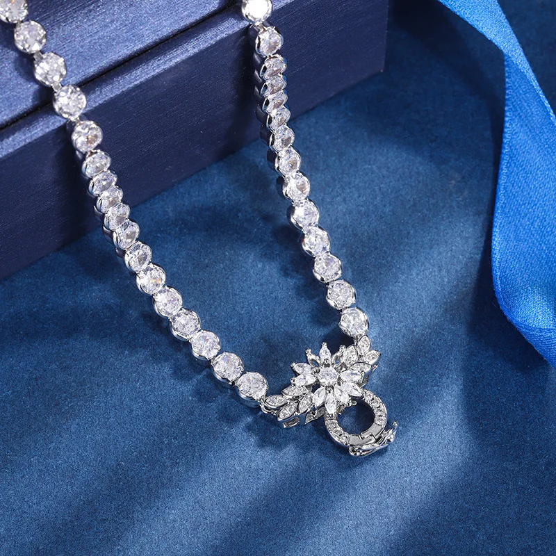 Jewelry S925 Silver Plated 18K Gold Bubble Versatile Chain Button Head Removable 48 + 5cm Necklace Clavicle Chain Fashion Gift