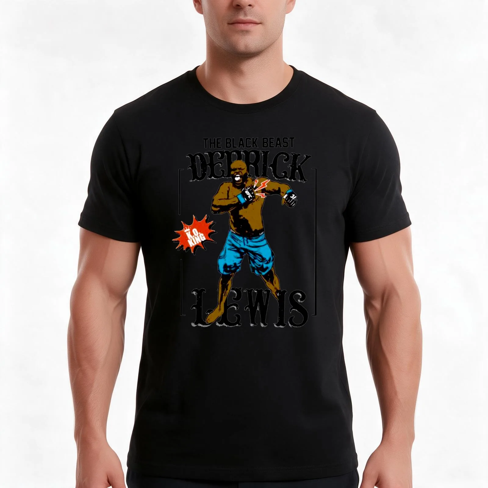 STRONG BLACK MAN DRAWING T-Shirt Summer Casual Cotton Tee Oversized Streetwear Tops Vintage Graphic Print Unisex Men Women