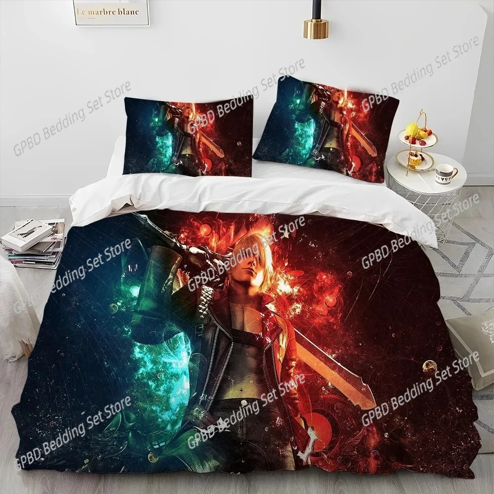 Game D-Devil May Cry DMC Gamer Bedding Set Duvet Cover Bed Set Quilt Cover Pillowcase Comforter king Queen Size Boys Adult